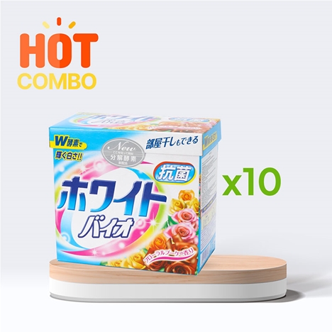 Combo siêu tiết kiệm 1 thùng 10 hộp Bột giặt Wai hộp xanh 800g