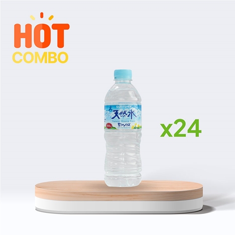 Combo siêu tiết kiệm 1 thùng 24 chai Nước khoáng thiên nhiên Nhật Bản Suntory 550ml