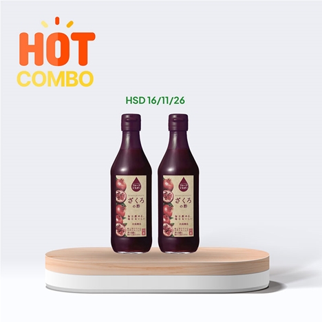 Combo siêu tiết kiệm 2 chai Giấm lựu Nhật Bản Uchibori 360ml (HSD: 16/11/2026)