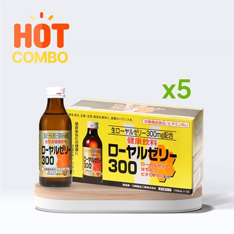 Combo siêu tiết kiệm 1 thùng 5 hộp TPBS: Nước uống sữa ong chúa Royal Jelly 100mlx10 chai