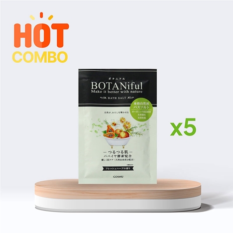 Combo siêu tiết kiệm 5 gói Muối tắm Botaniful Bath Salt-Fresh Herb 35g