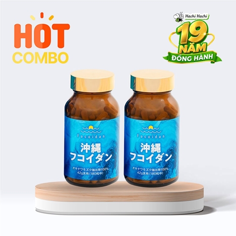 Combo siêu tiết kiệm 2 hộp TPBVSK: Viên uống Okinawa Fucoidan 180 viên, tăng sức khỏe, nâng cao đề kháng