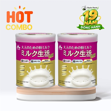Combo siêu tiết kiệm 2 hộp TPBS: Sữa bột dinh dưỡng cho người lớn Morinaga Plus 300g