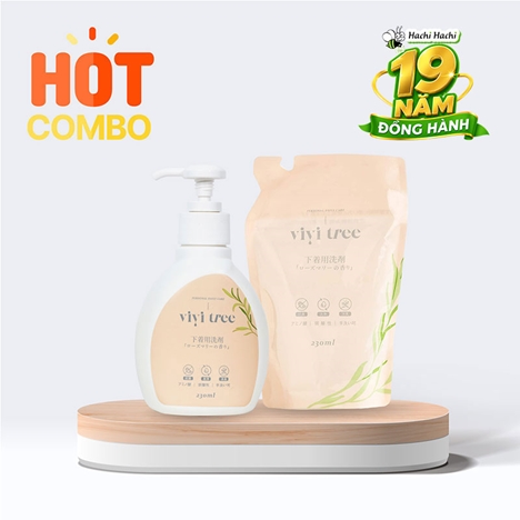 Combo siêu hời mua 1 Nước giặt đồ lót Vivi Tree Rocket 230ml Hương thảo tặng Túi refill