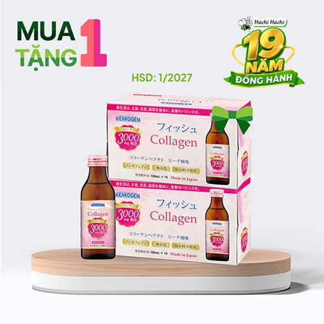 Combo siêu hời mua 1 tặng 1  TPBS: Nước uống Collagen Nhật Bản Kenkogen 100mlx10 chai (HSD: 1/2027)
