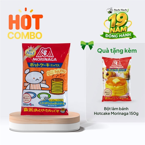 Combo siêu hời mua Bột làm bánh Hotcake Morinaga 600g (150gx4gói) tặng Bột cùng loại 150g