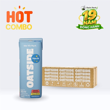 Combo siêu tiết kiệm 1 thùng 24 hộp TPBS: Sữa yến mạch đậm đà Oatside 180ml