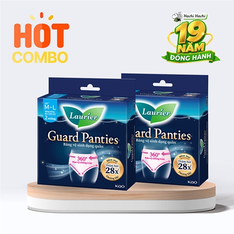 Combo siêu tiết kiệm 2 Băng vệ sinh dạng quần chống tràn Laurier M-L 2 cái