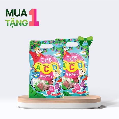 Combo siêu hời mua 1 tặng 1 TPBS: Kẹo mút Unimat vị nho đào bố sung vitamin A, C, D (8 cây)