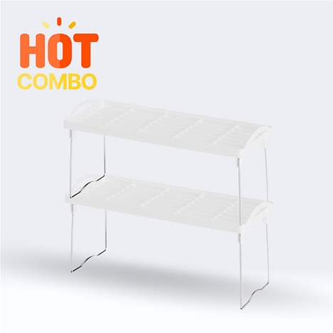 Combo siêu tiết kiêm 2 Kệ để đồ đa năng gấp gọn Nhật Bản Pearl Metal 40x15.5cm