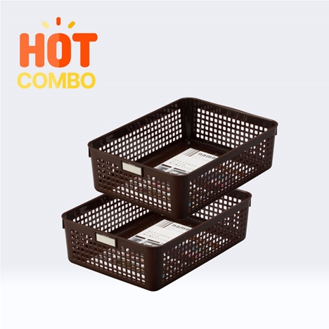 Combo siêu tiết kiêm 2 Rổ nhựa đựng vật dụng 28.9x21.4cm