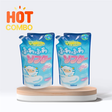 Combo siêu tiết kiêm 2 Túi Nước xả vải đậm đặc làm mềm vải chống xù lông Rocket Fuwa 500ml