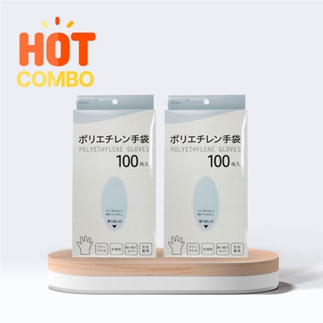 Combo siêu tiết kiệm 2 Bao tay dùng 1 lần 100 cái Free size
