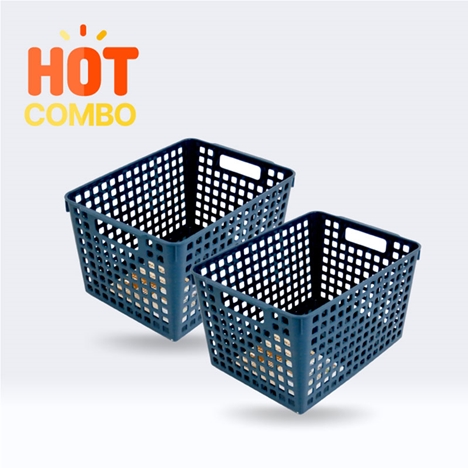 Combo siêu tiết kiệm 2 Rổ nhựa đựng vật dụng 19x26cm