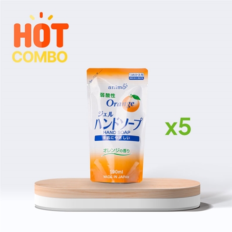 Combo siêu tiết kiệm 5 túi  Gel rửa tay Animo Weak acid 190ml