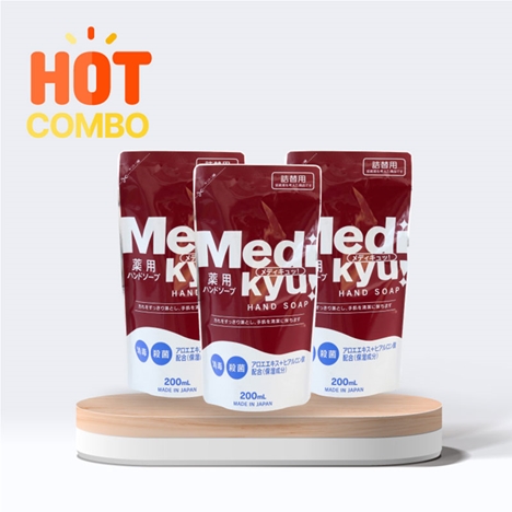 Combo siêu tiết kiệm 3 túi  Xà phòng rửa tay Animo Medikyu túi refill 200ml