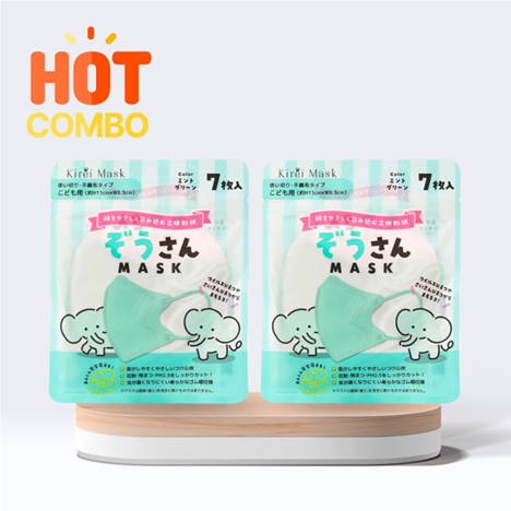 Combo siêu tiết kiệm 2 Khẩu trang cho bé 3D chống bụi mịn PM2.5, virus 7 cái