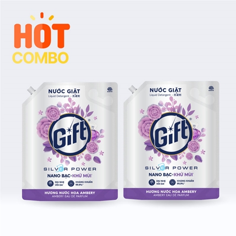 Combo siêu tiết kiệm mua 2 Nước giặt Gift Hương nước hoa Ambery túi 3.6kg