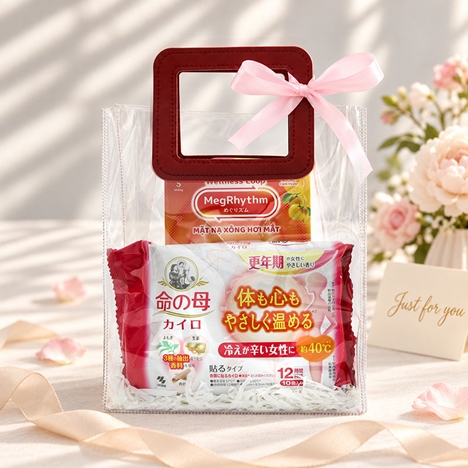 Giftset 20/10: Miếng giữ nhiệt làm ấm, giảm đau bụng hương thảo mộc Kobayashi 10M và Mặt nạ xông hơi mắt hương cam yuzu 5M